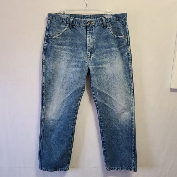Vintage Rustler Jeans Straight Leg Men's Size 38x29 Blue Denim - Picture 2 of 8